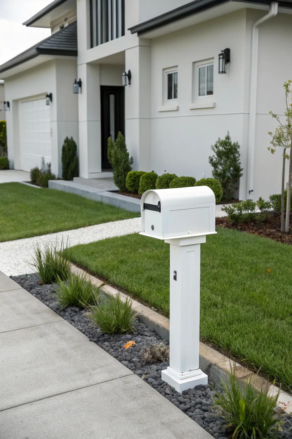 A modern minimalist mailbox that exemplifies simplicity and elegance