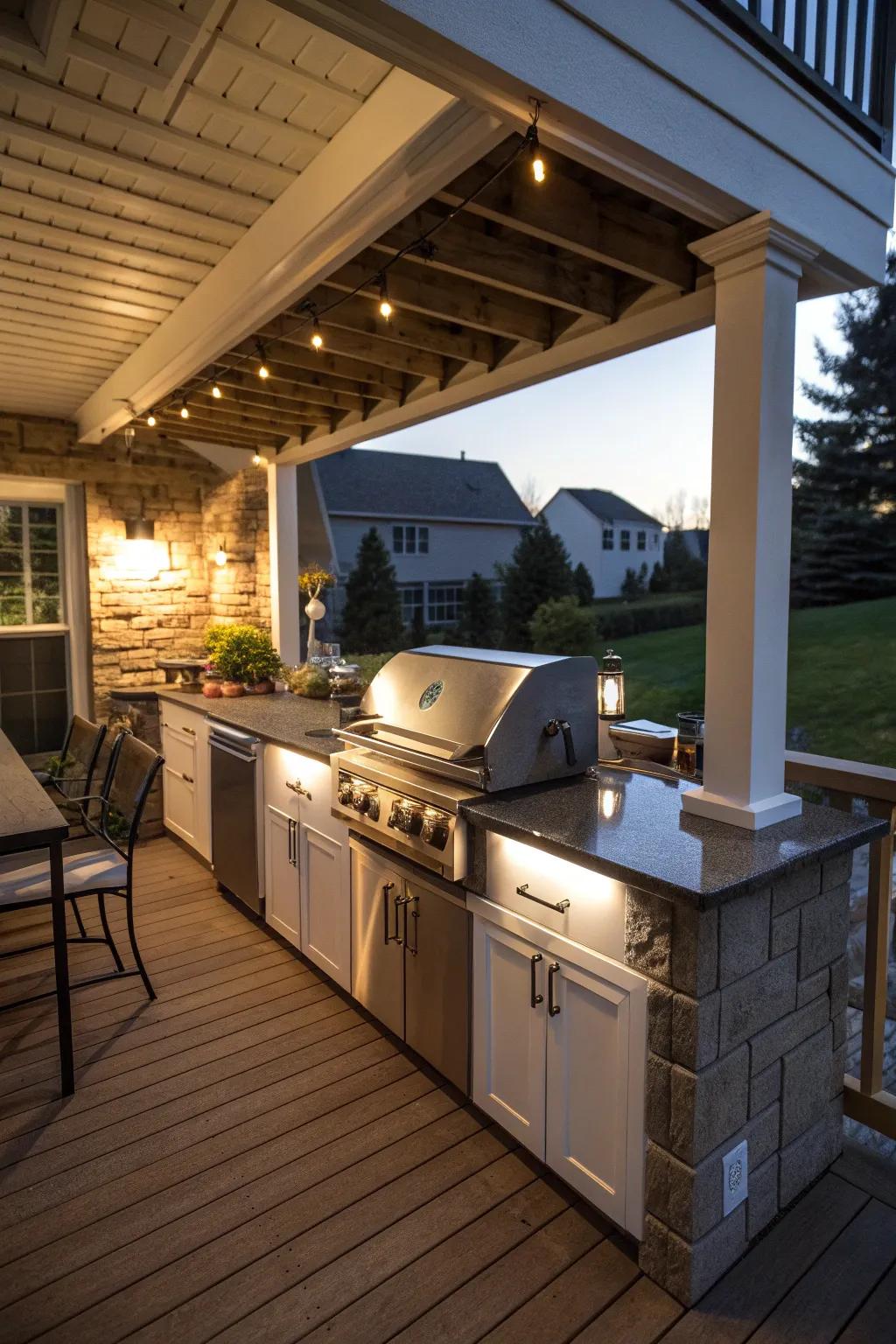Cook up a feast in your own under deck outdoor kitchen.