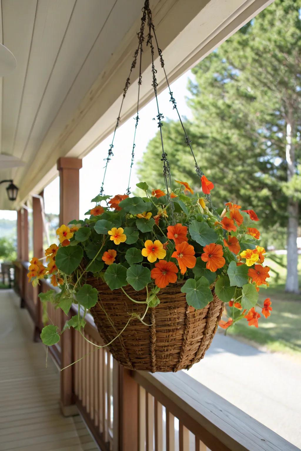 Cheerful nasturtiums for a lively porch.