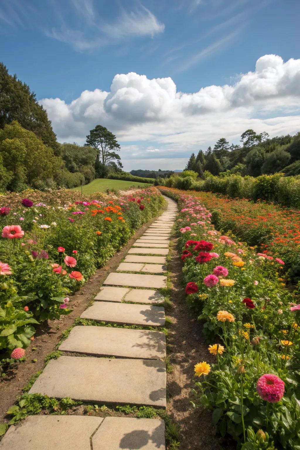 Flagstone edging provides a clean and functional border for your garden.