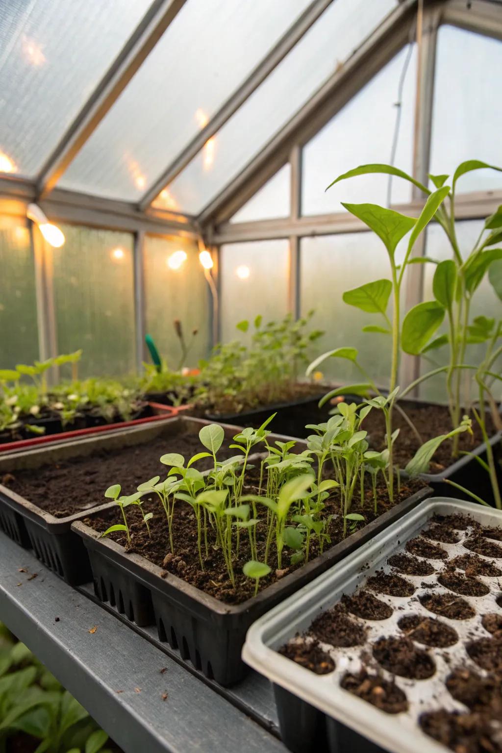 Mini greenhouses are perfect for nurturing delicate plants.