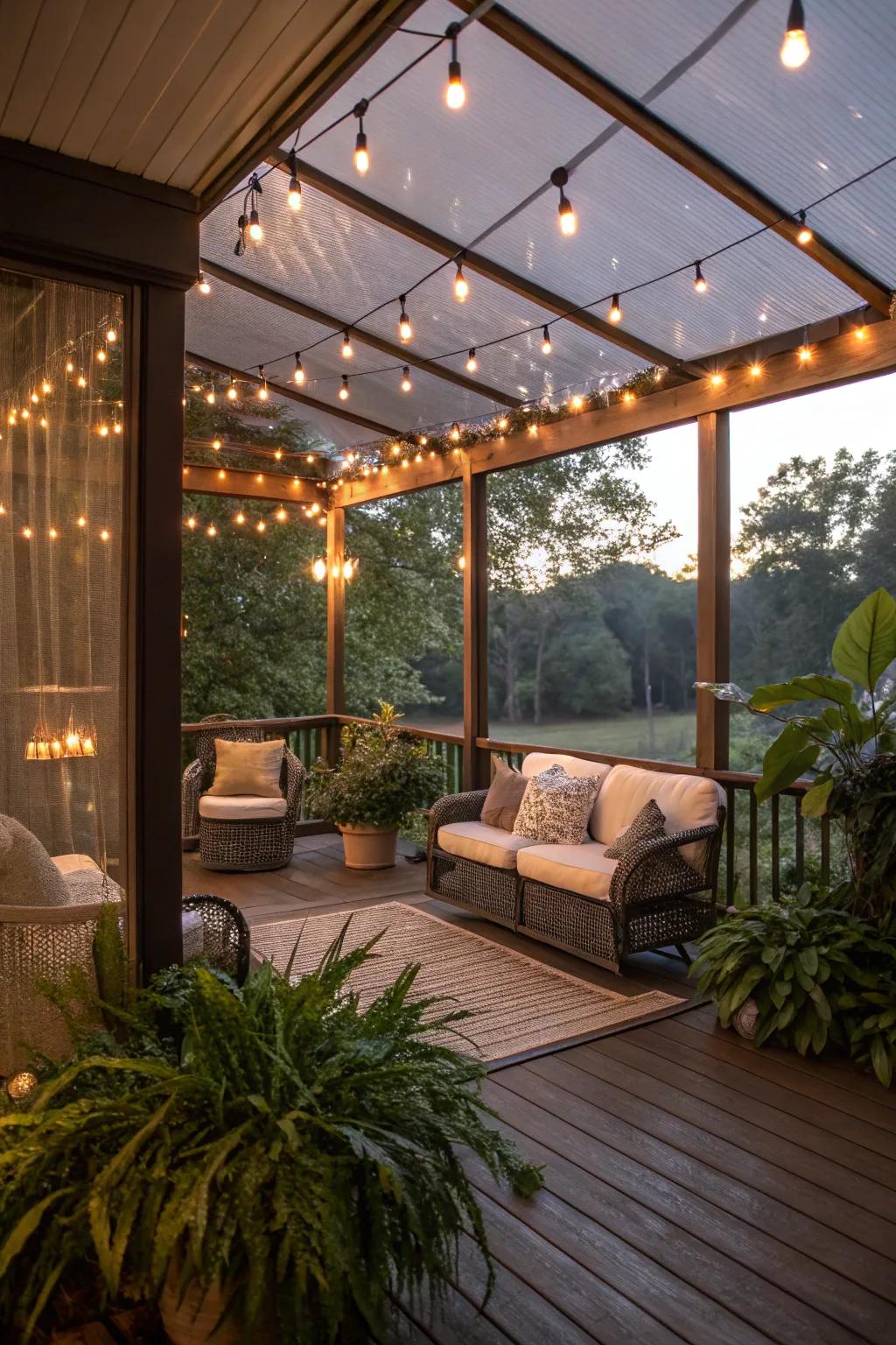 String lights add a warm and inviting touch to your deck.