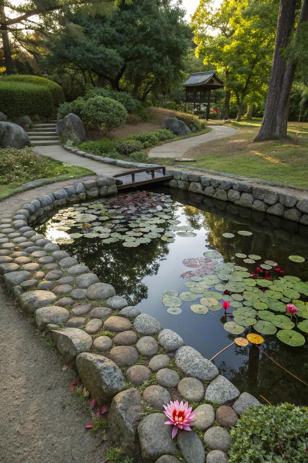 A tranquil water feature adds serenity and sound to your outdoor space.