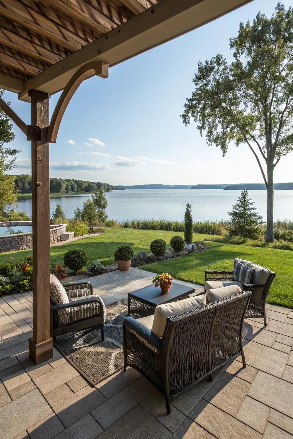 Make the most of your location by maximizing the breathtaking views of the lake.