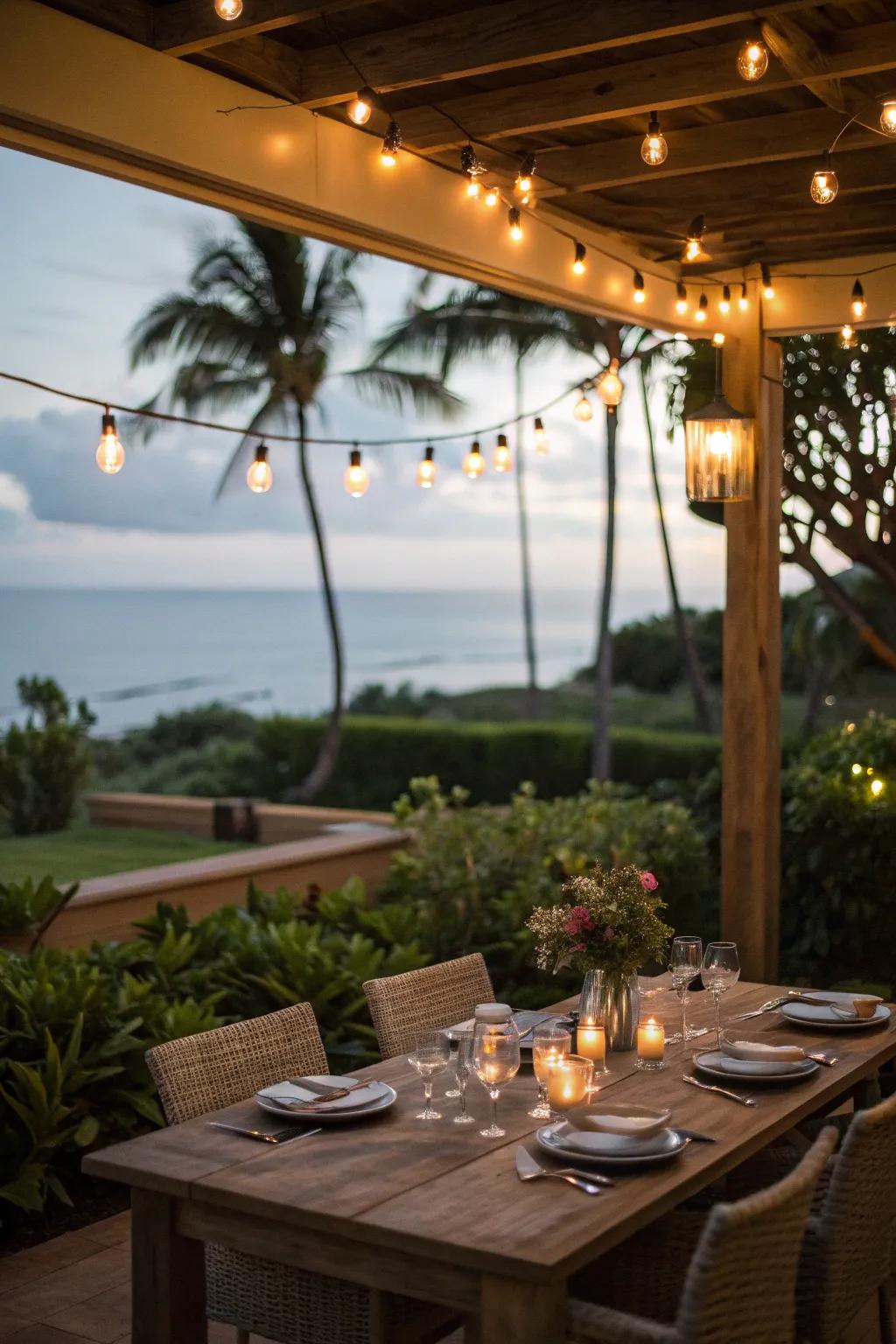 Create a dining space on your lanai for memorable meals.