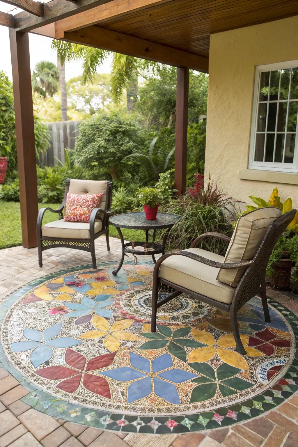 Let your creativity shine with colorful mosaic tile patterns.