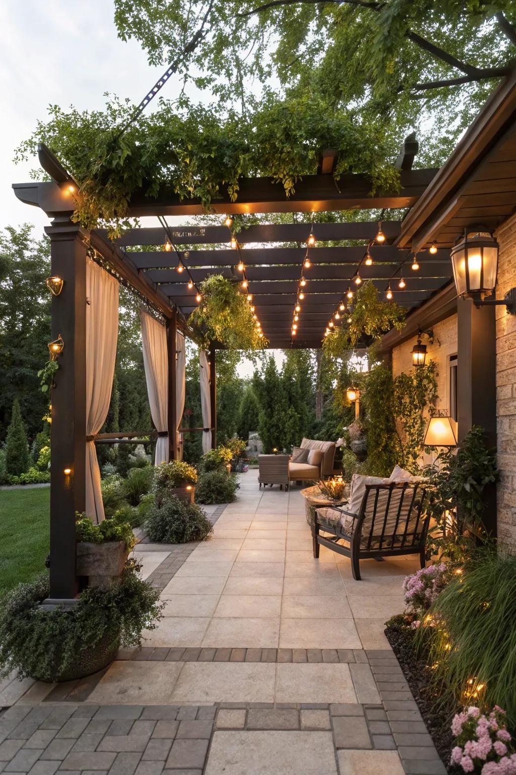 A pergola adds shade and style to your patio.
