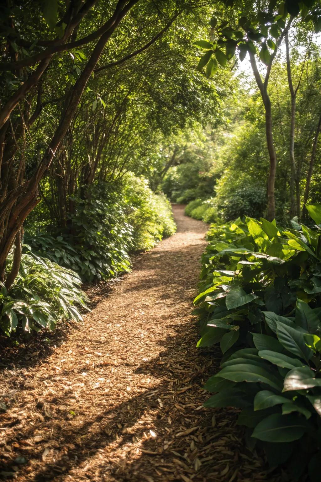 A charming, natural path made from mulch.