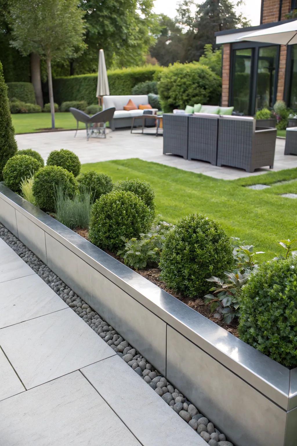 Metal edging for a contemporary garden aesthetic