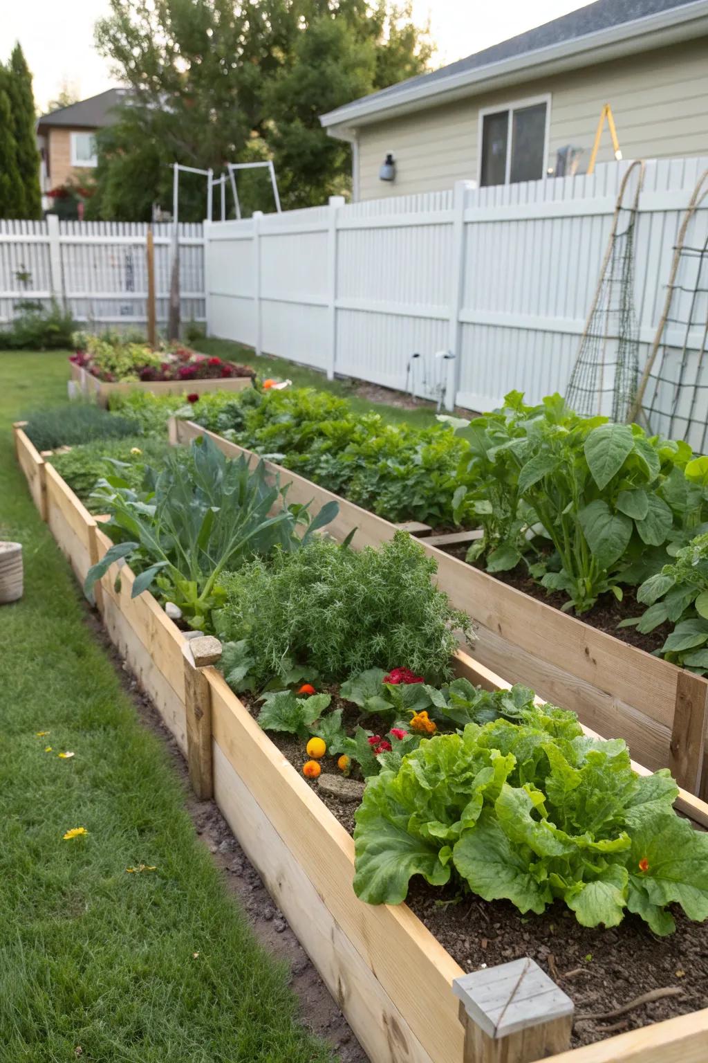 Utilize space efficiently with a border garden design.