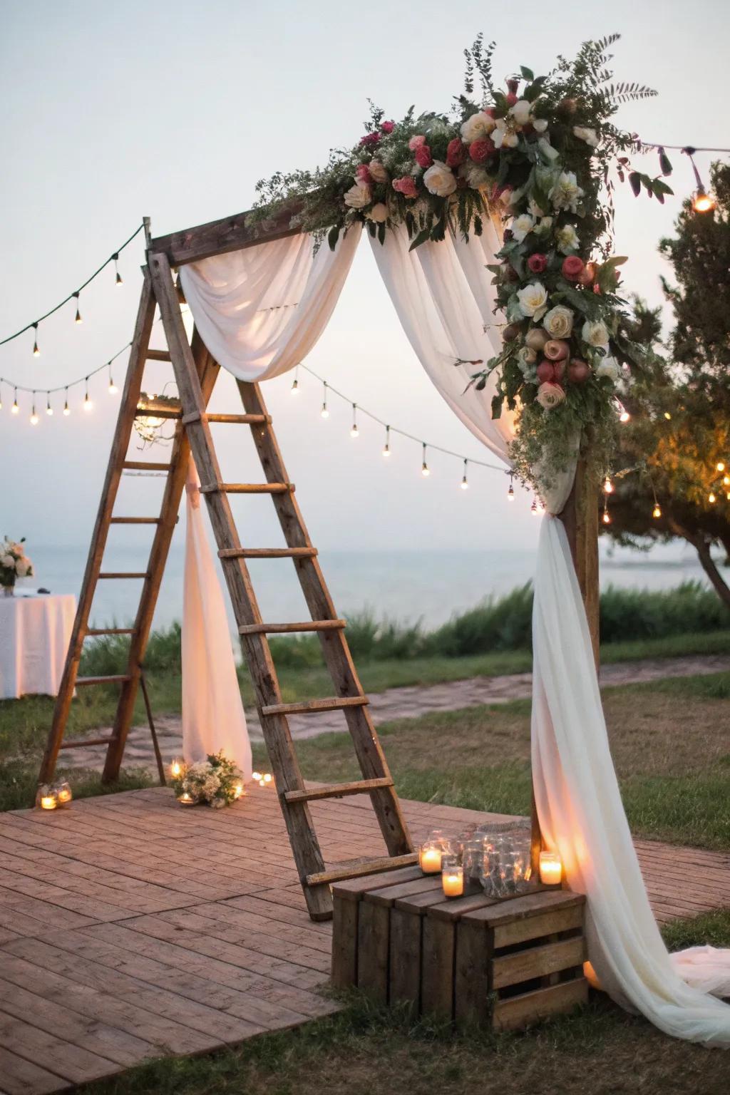 A simple DIY arch can be the centerpiece of your ceremony.