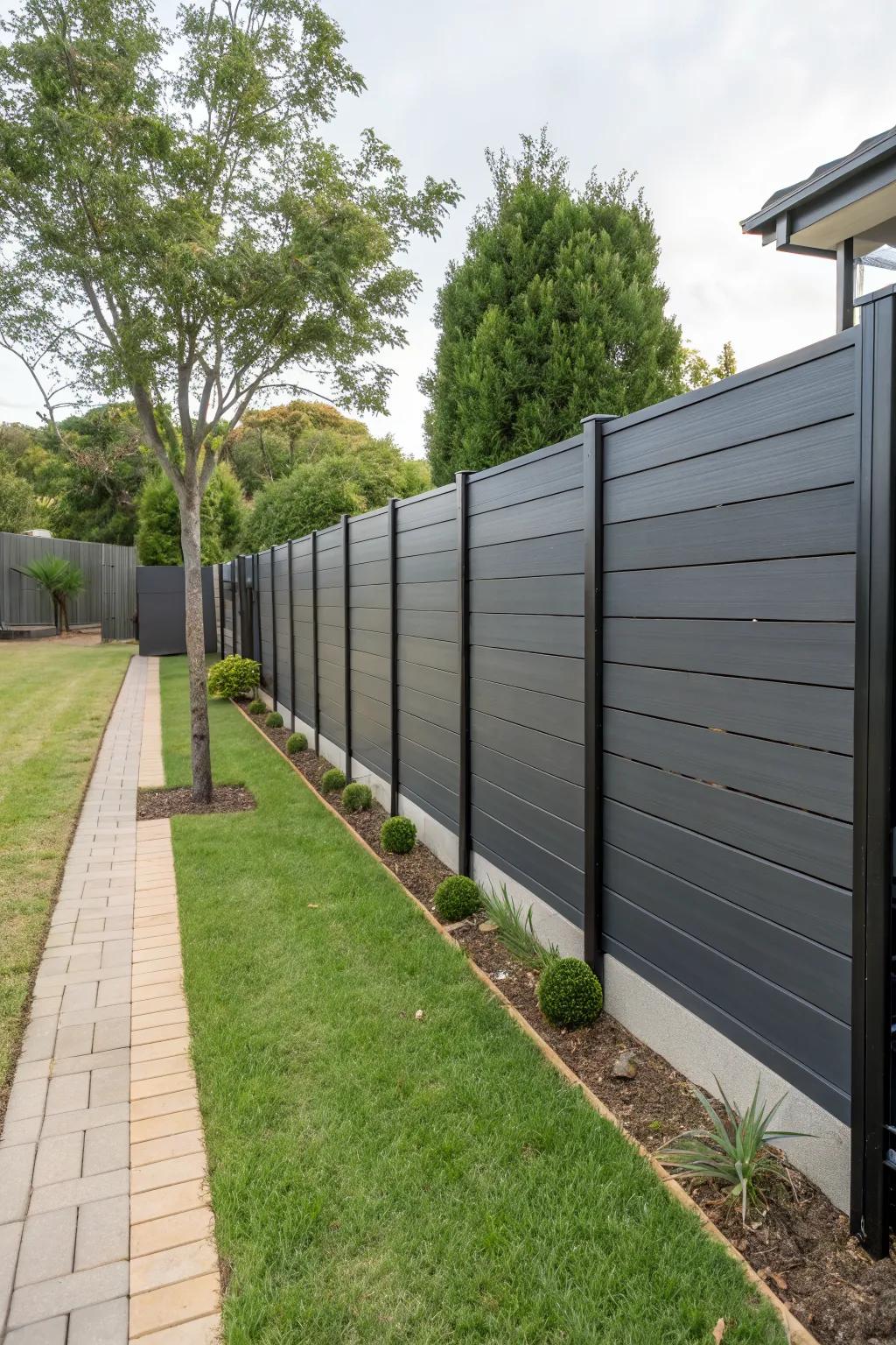 Composite panels offer a sleek, modern look with low upkeep.