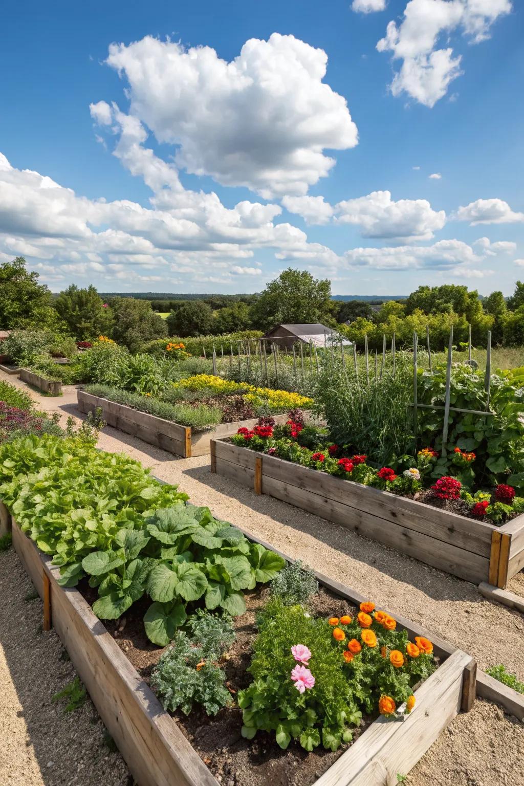 Raised beds are perfect for easy and efficient gardening.