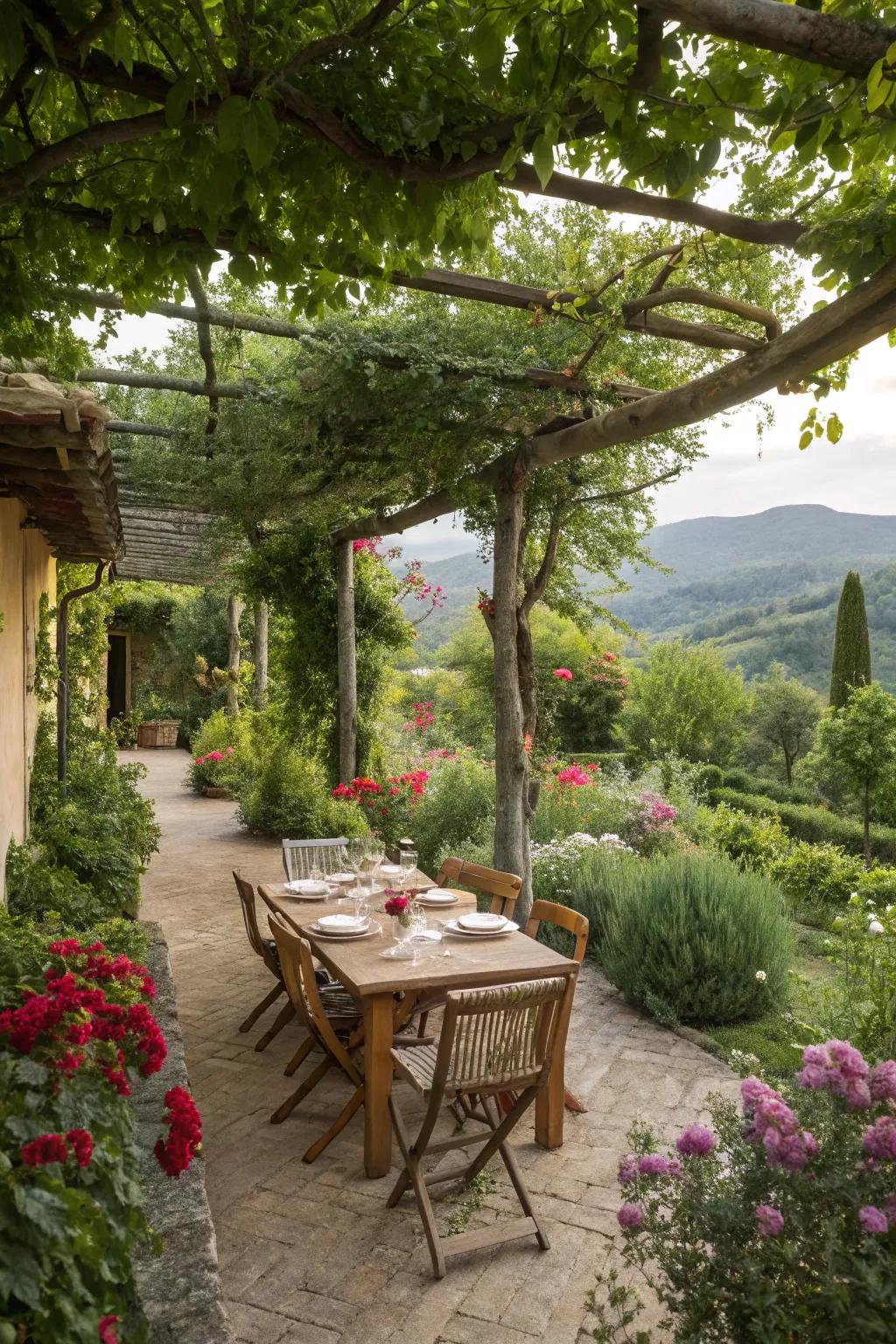 An inviting outdoor living space perfect for al fresco dining.