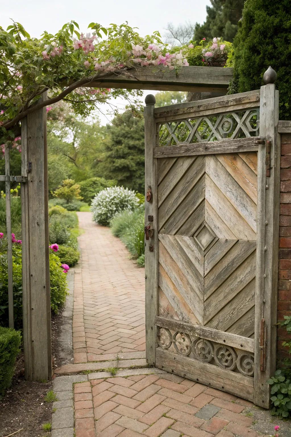 Chevron patterns bring dynamic movement to gate designs.