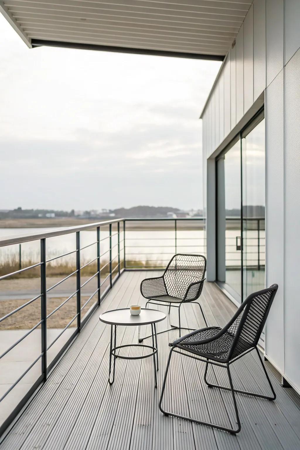Simplicity and elegance define minimalist metal deck designs.