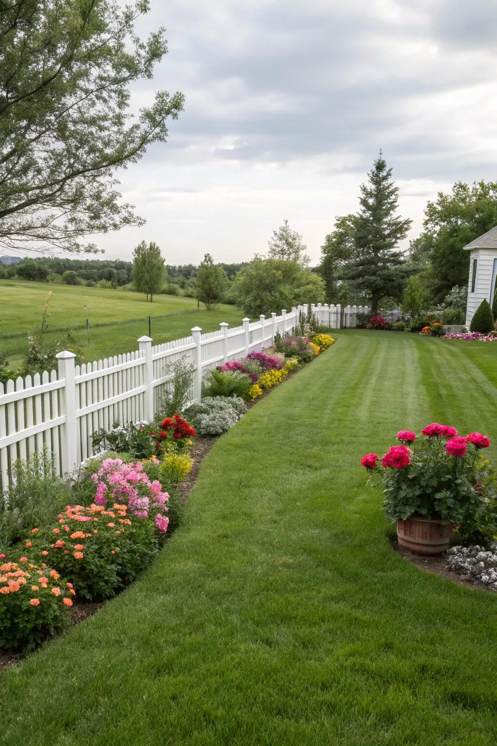 A pristine lawn that enhances any garden.