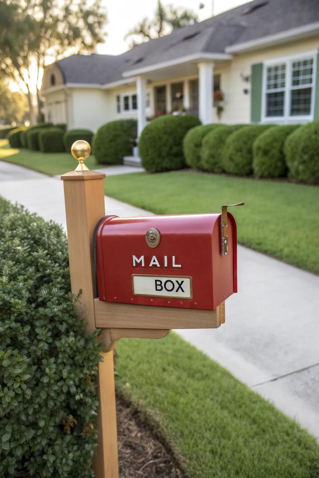 A mailbox featuring bold house numbers that catch the eye.