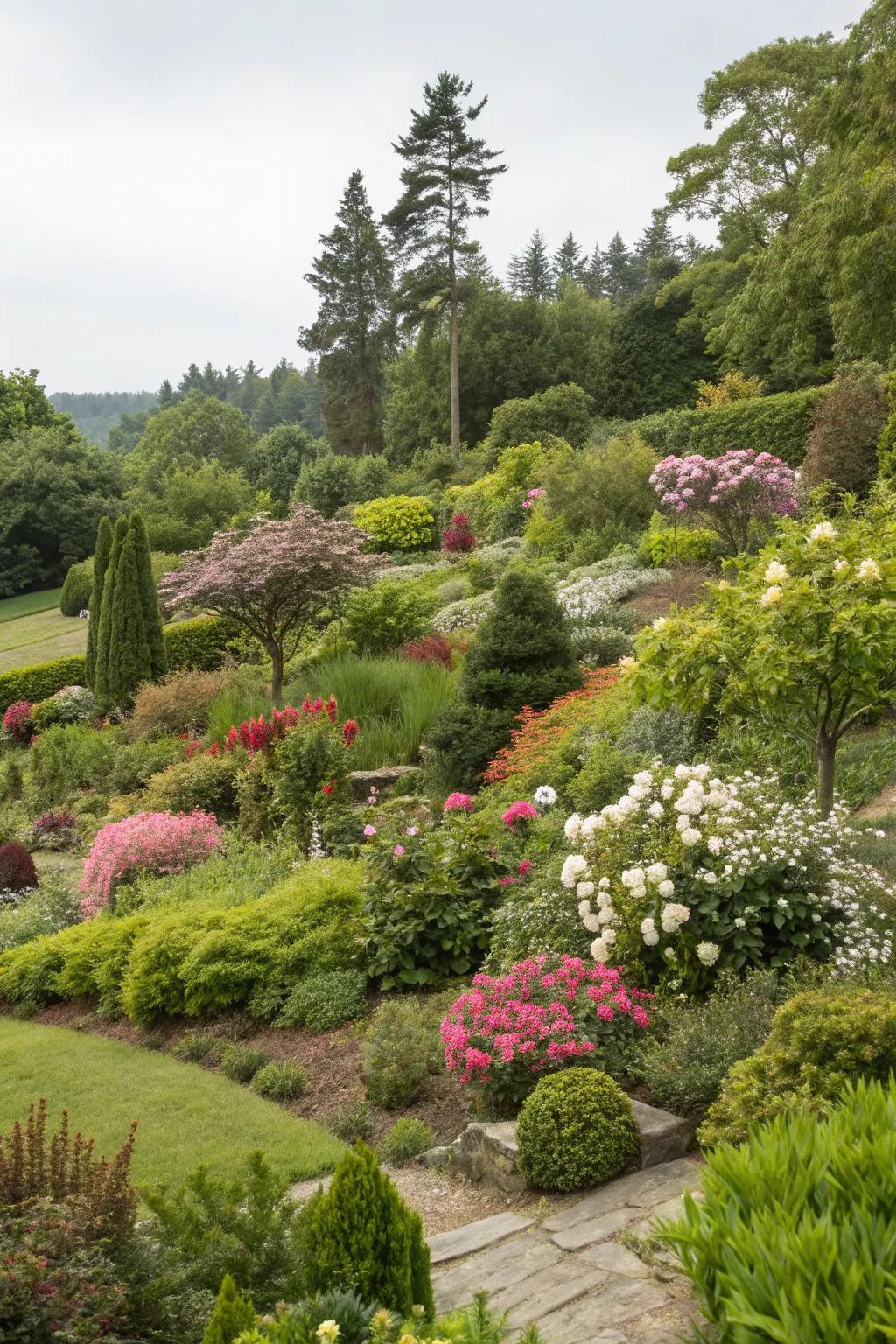 Layered plantings create depth and dimension in your garden.