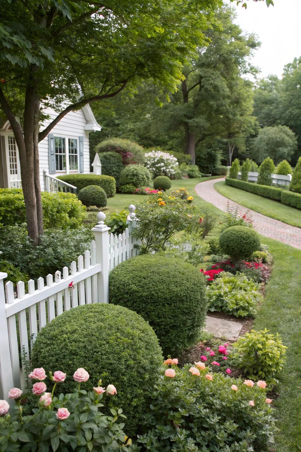 Bushes and shrubs add structure to garden landscapes.