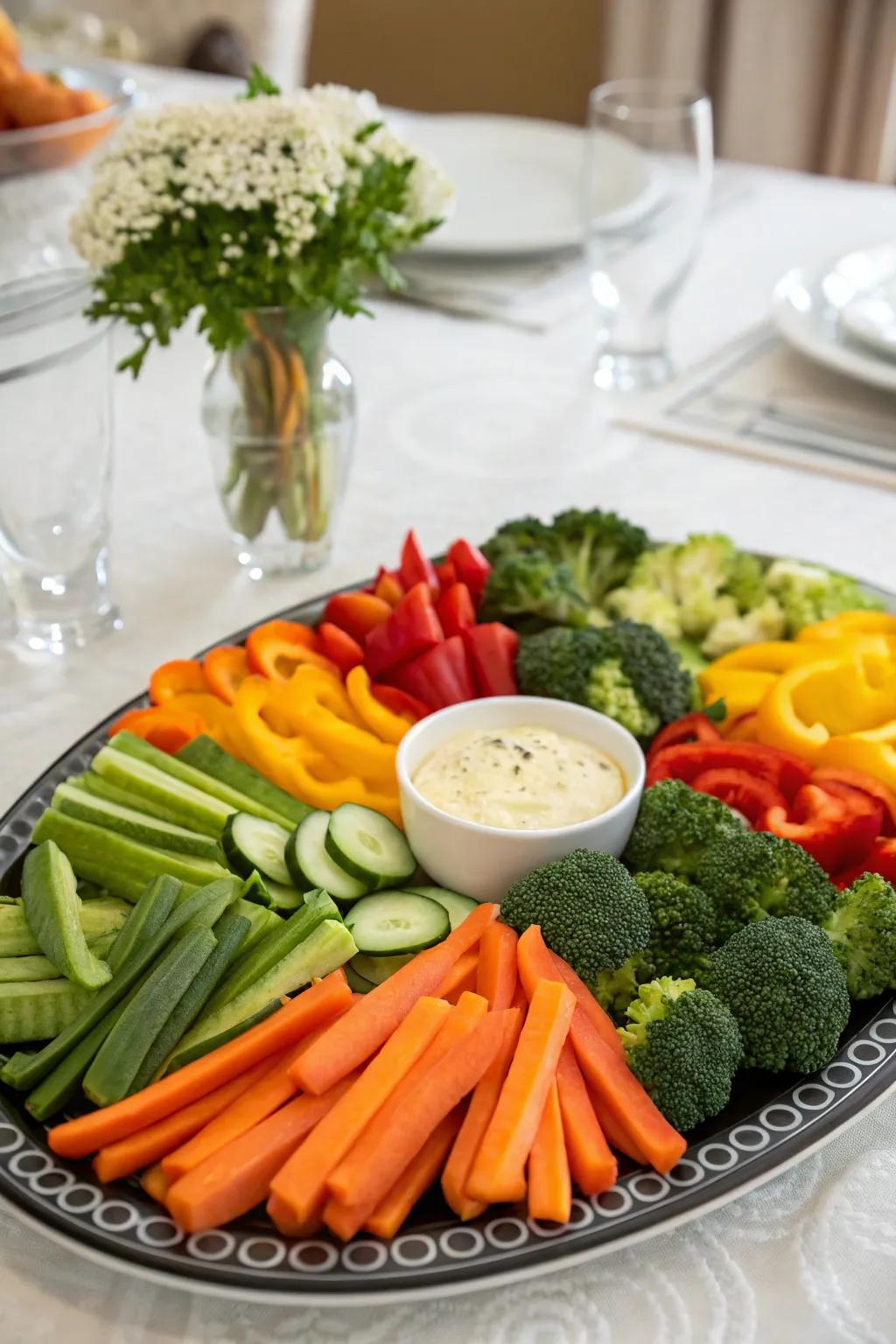 A vibrant veggie platter perfect for sharing.