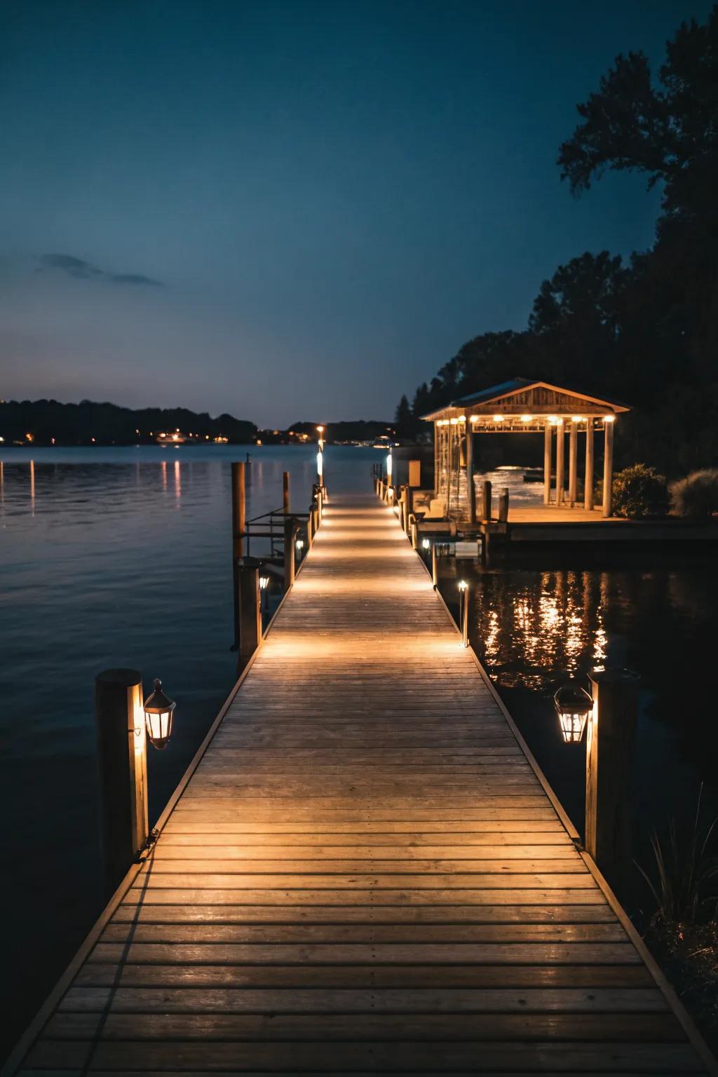Ambient lighting enhances your dock's aesthetic and usability after dark.