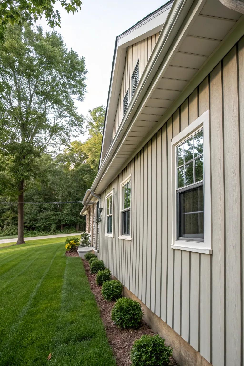 Classic board and batten siding for a modern farmhouse.