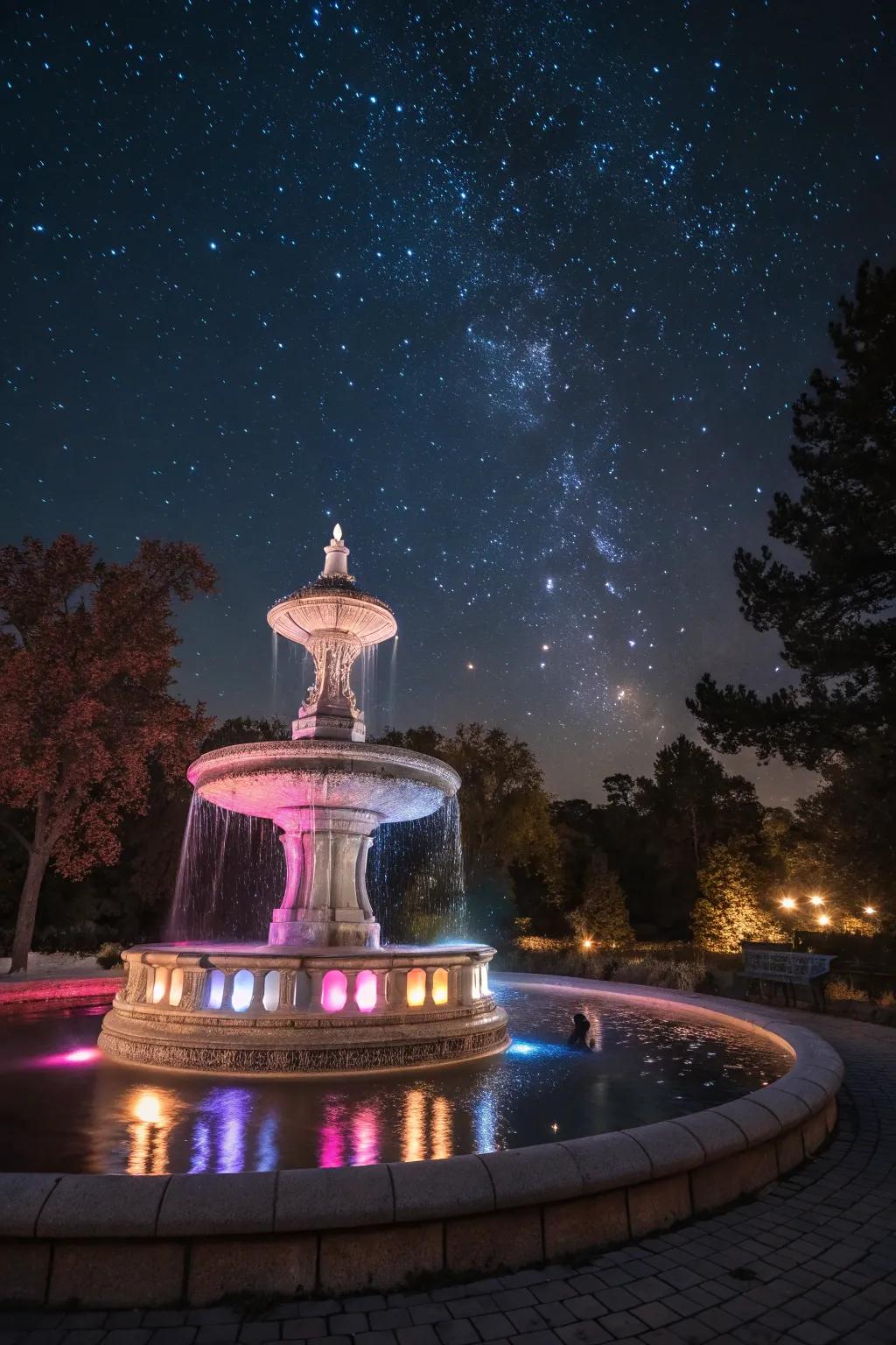 Illuminate your fountain for magical nighttime effects.