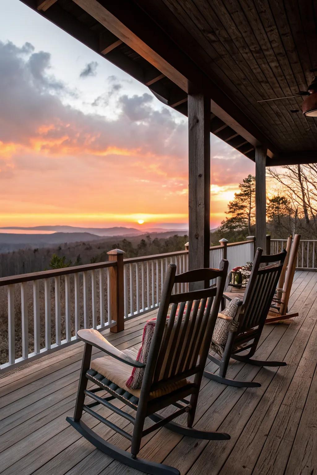 Rocking chairs add motion and comfort to your porch.