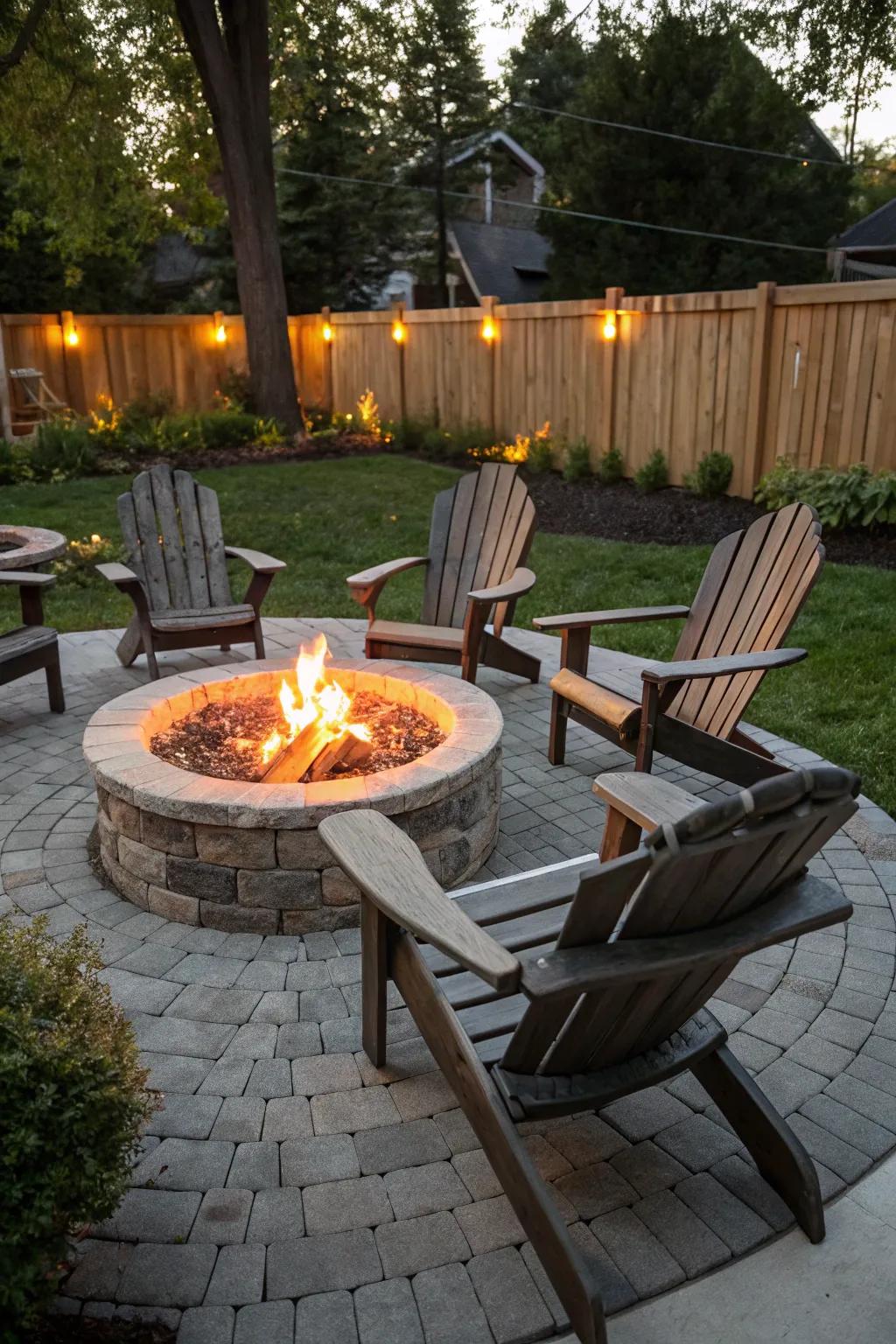 A cozy fire pit setup perfect for evening gatherings.