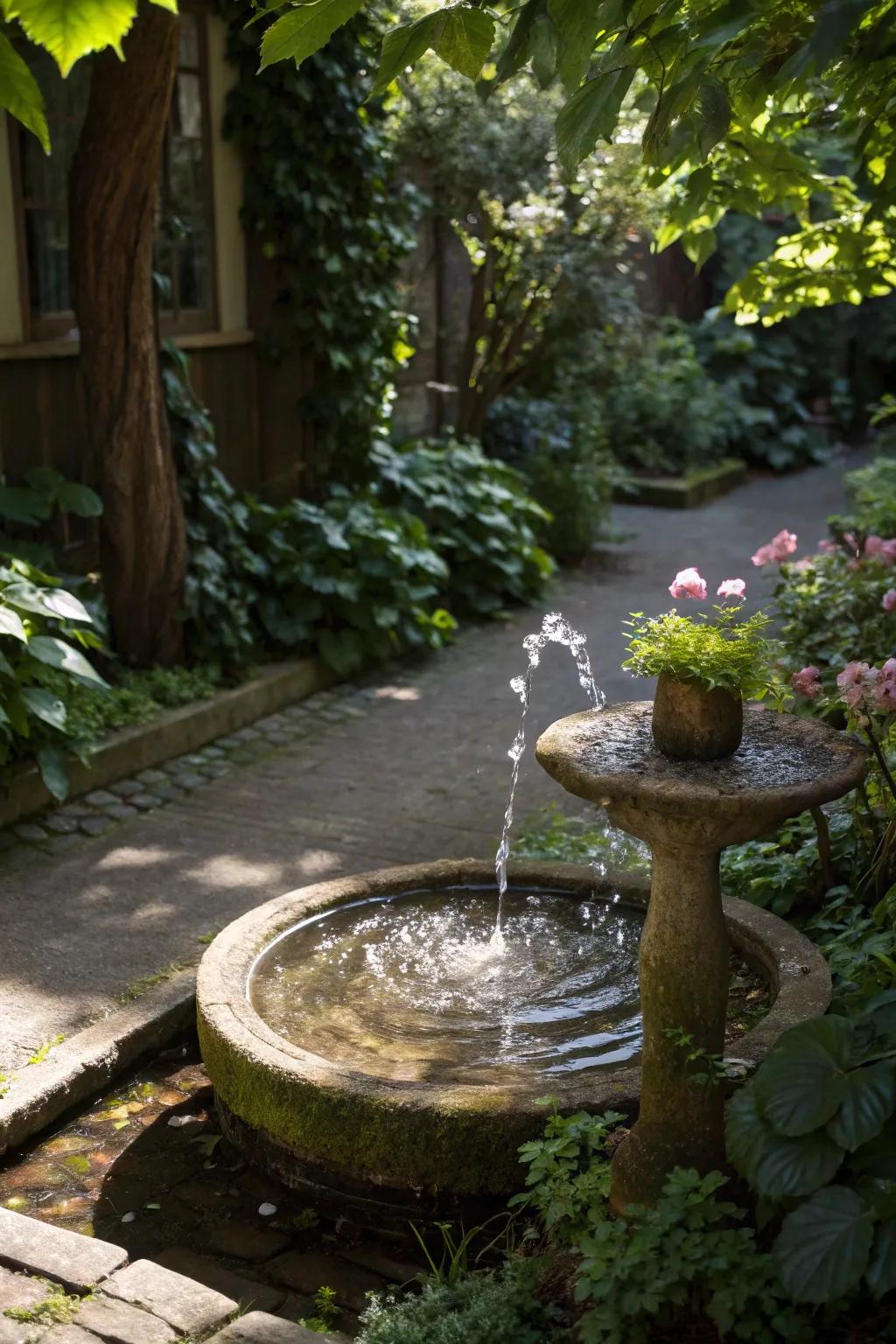 Water features add a serene element to any garden.