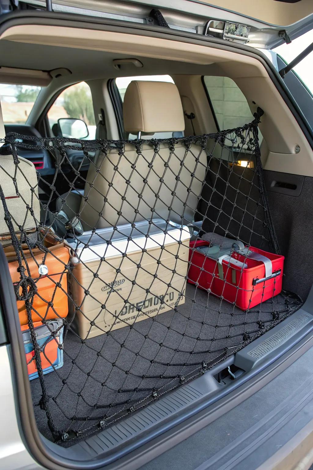 Keep it all in place with cargo nets.