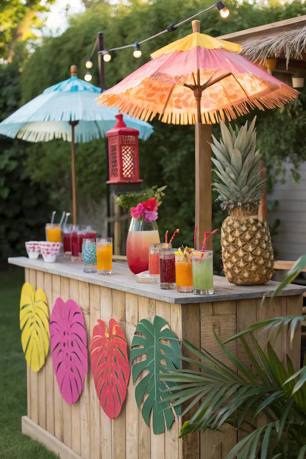 Mix your own delicious drinks at a DIY tiki bar.