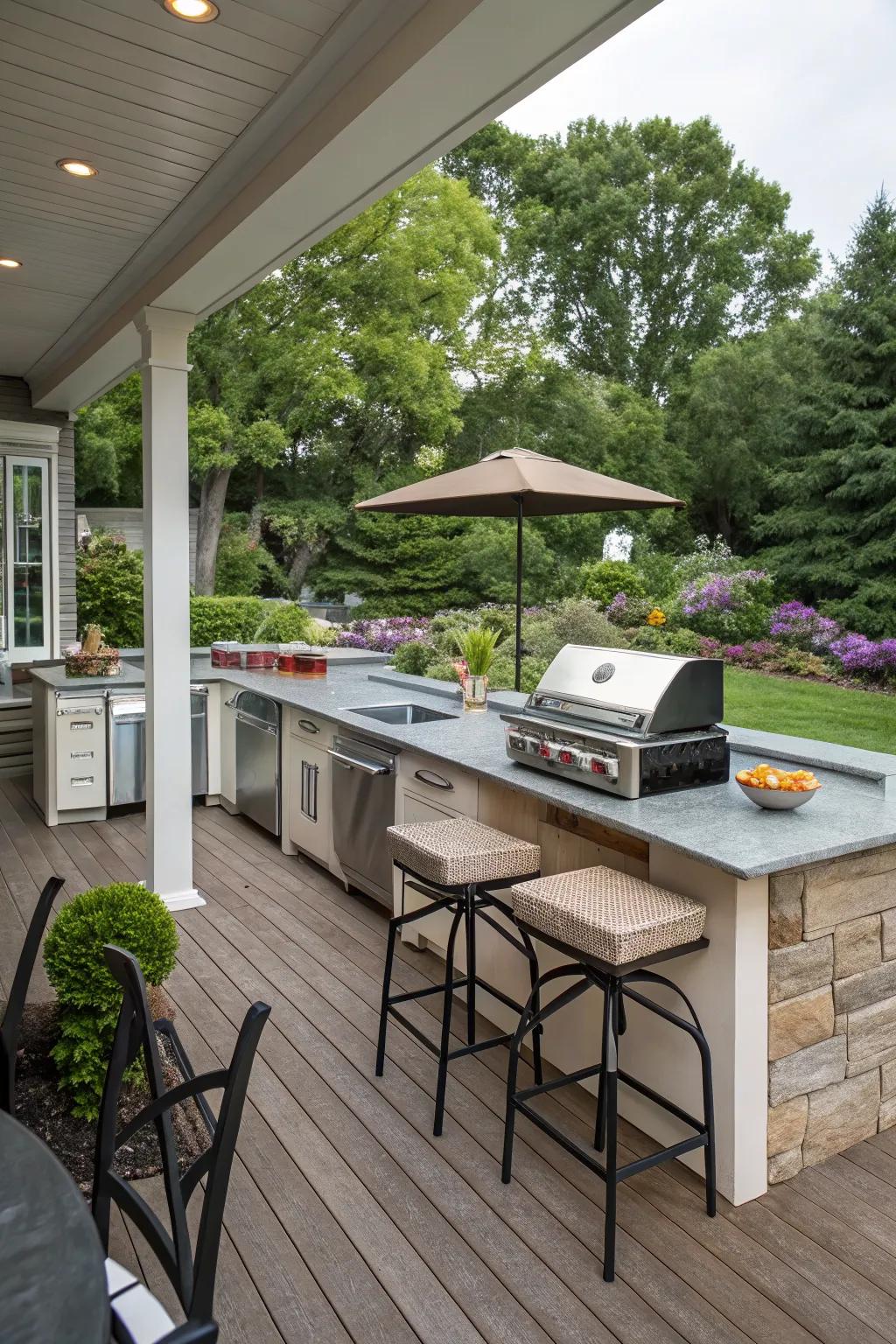 An integrated kitchen and bar for seamless entertaining.