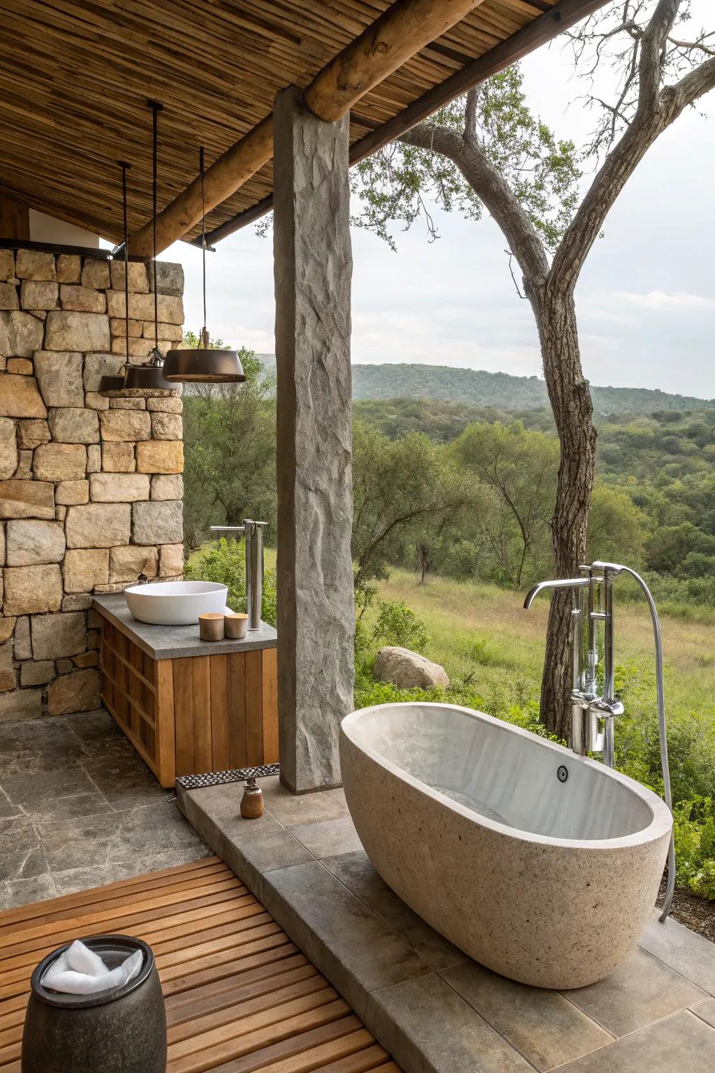 A tasteful mix of modern and rustic design elements.