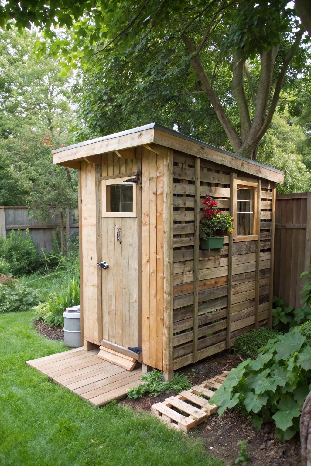 Sustainable style with recycled materials.
