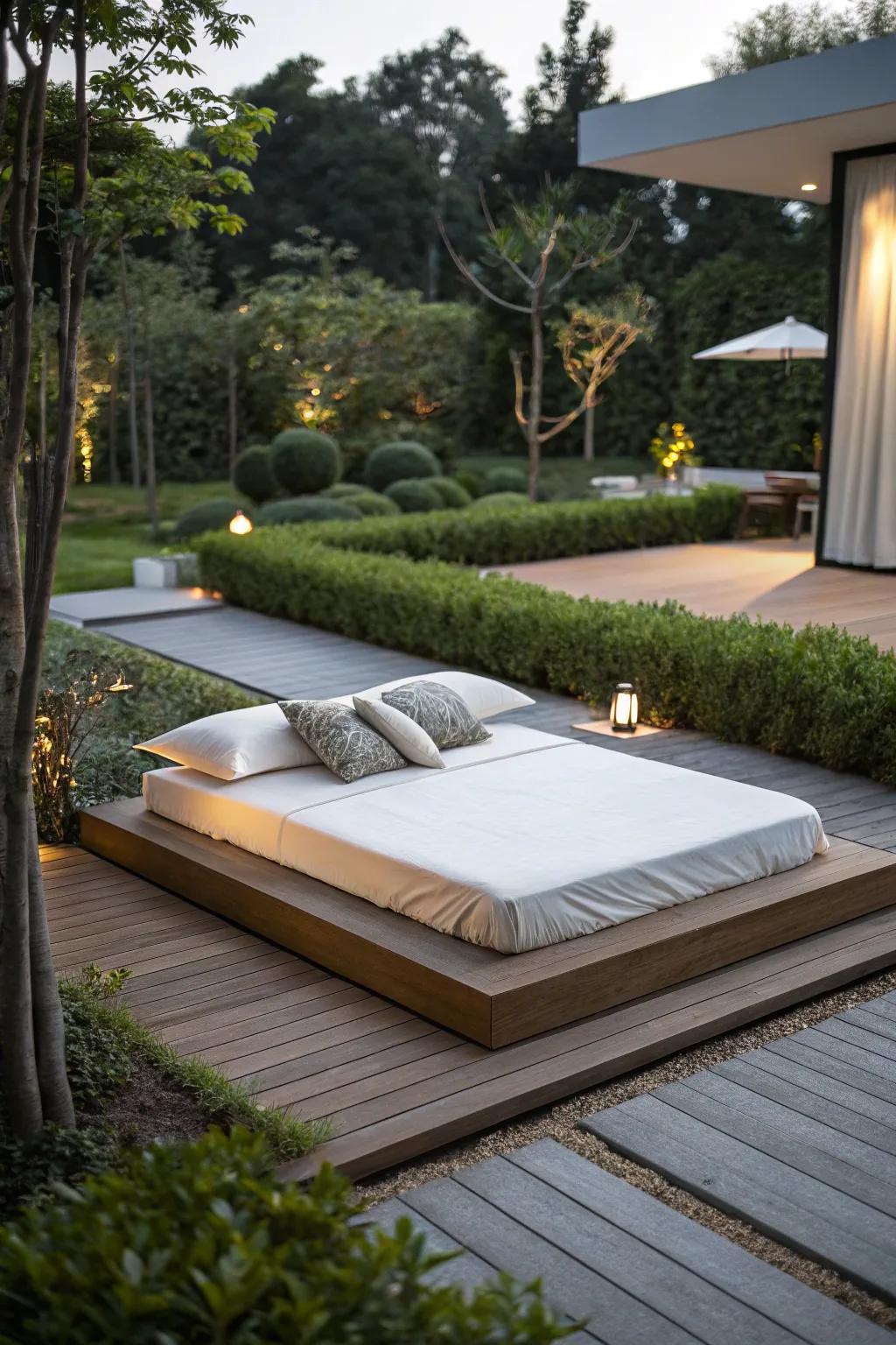 Simplicity meets elegance in a modern platform bed.