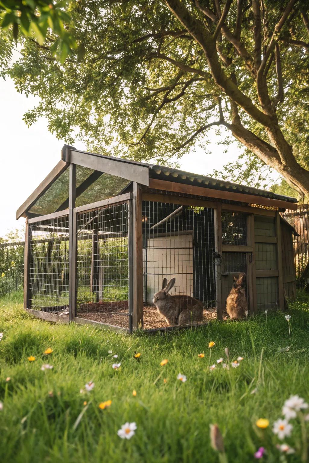 A cozy, weather-protected retreat for bunnies.