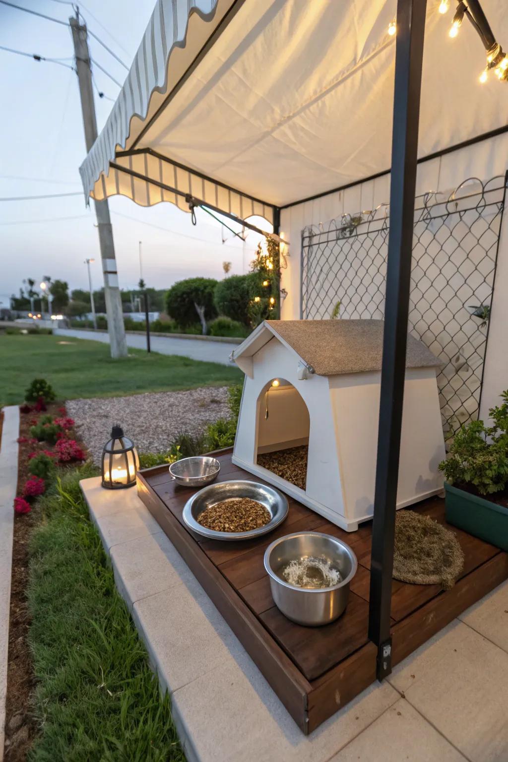 A weatherproof solution for outdoor cat feeding stations.