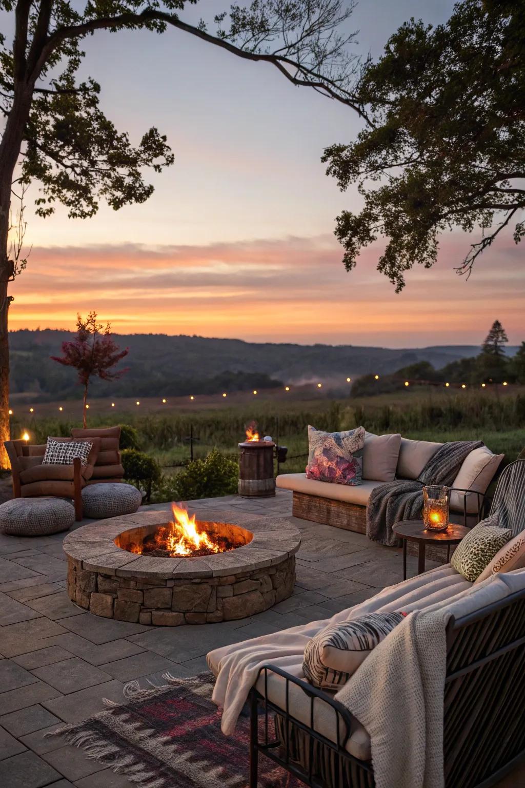 Create lasting memories around a warm fire pit.