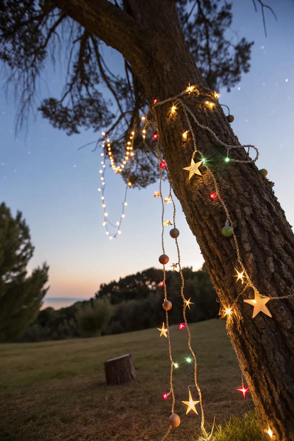 Twinkling lights add a magical touch to garlands.