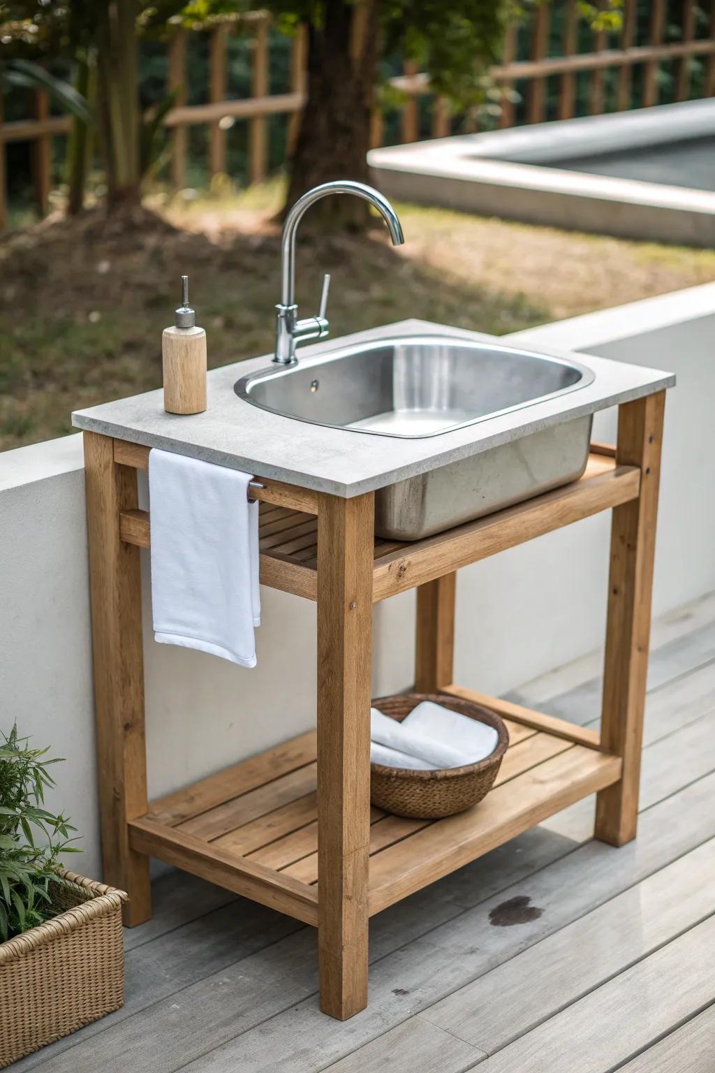Modern minimalist design with stainless steel elegance.