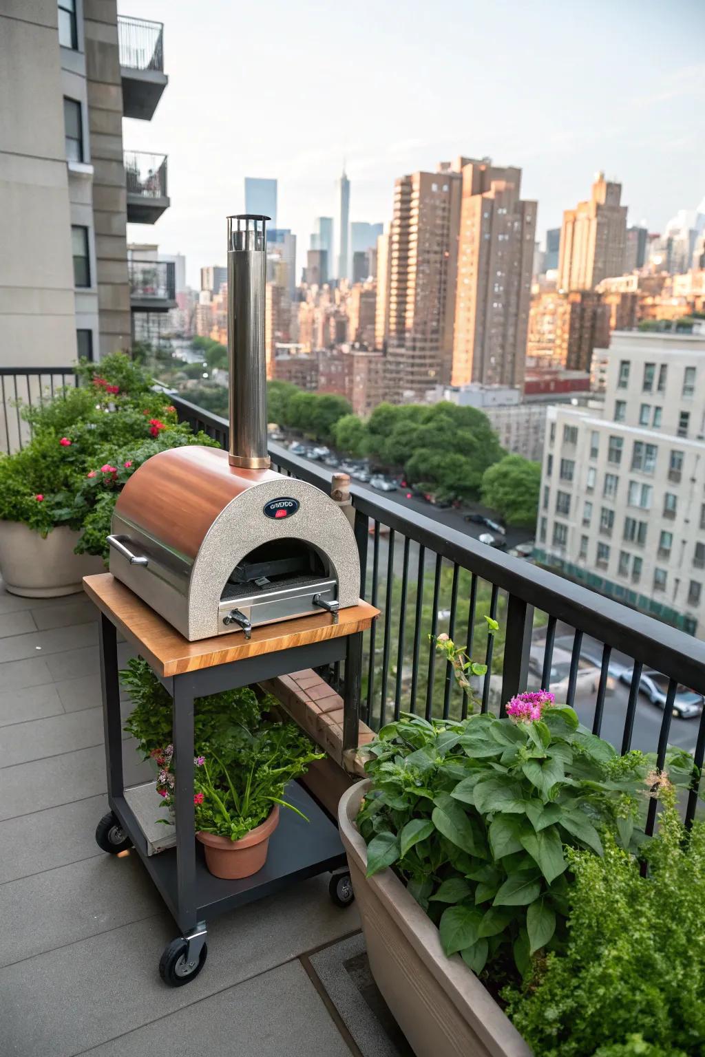 Take your pizza-making mobile with a versatile cart.