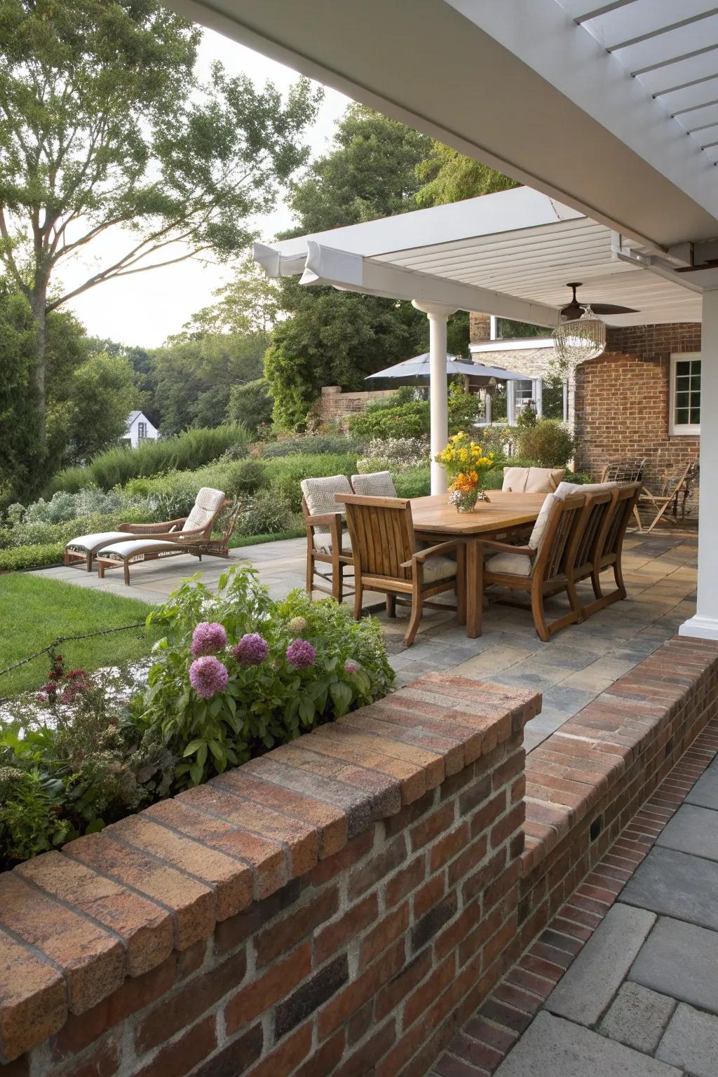 Define your patio spaces with stylish pony walls.