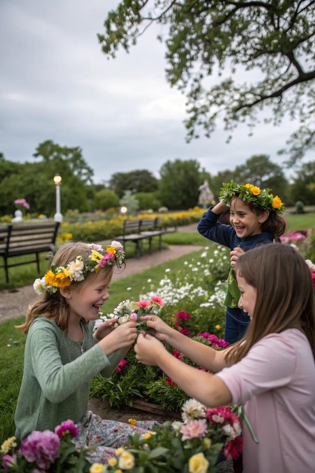 Craft your own floral crowns for a royal touch.