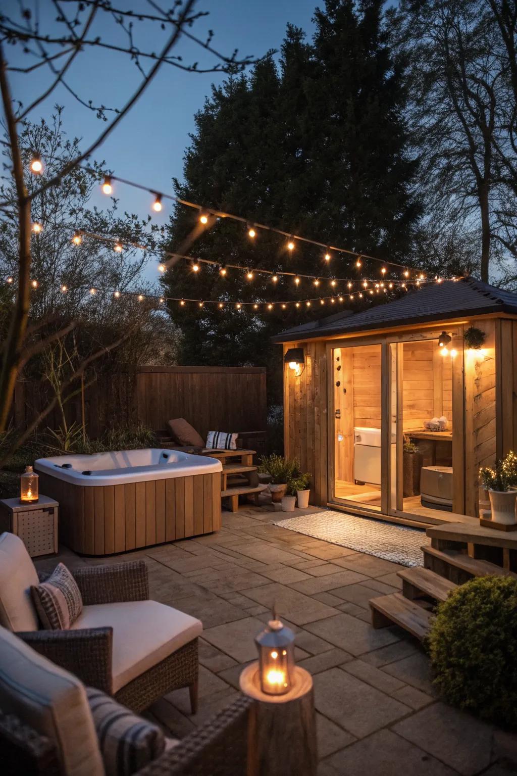 Create a cozy atmosphere with warm lighting and inviting seating.