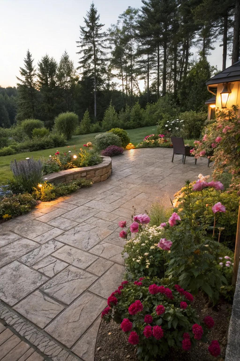 Integrate your patio with beautiful landscaping.