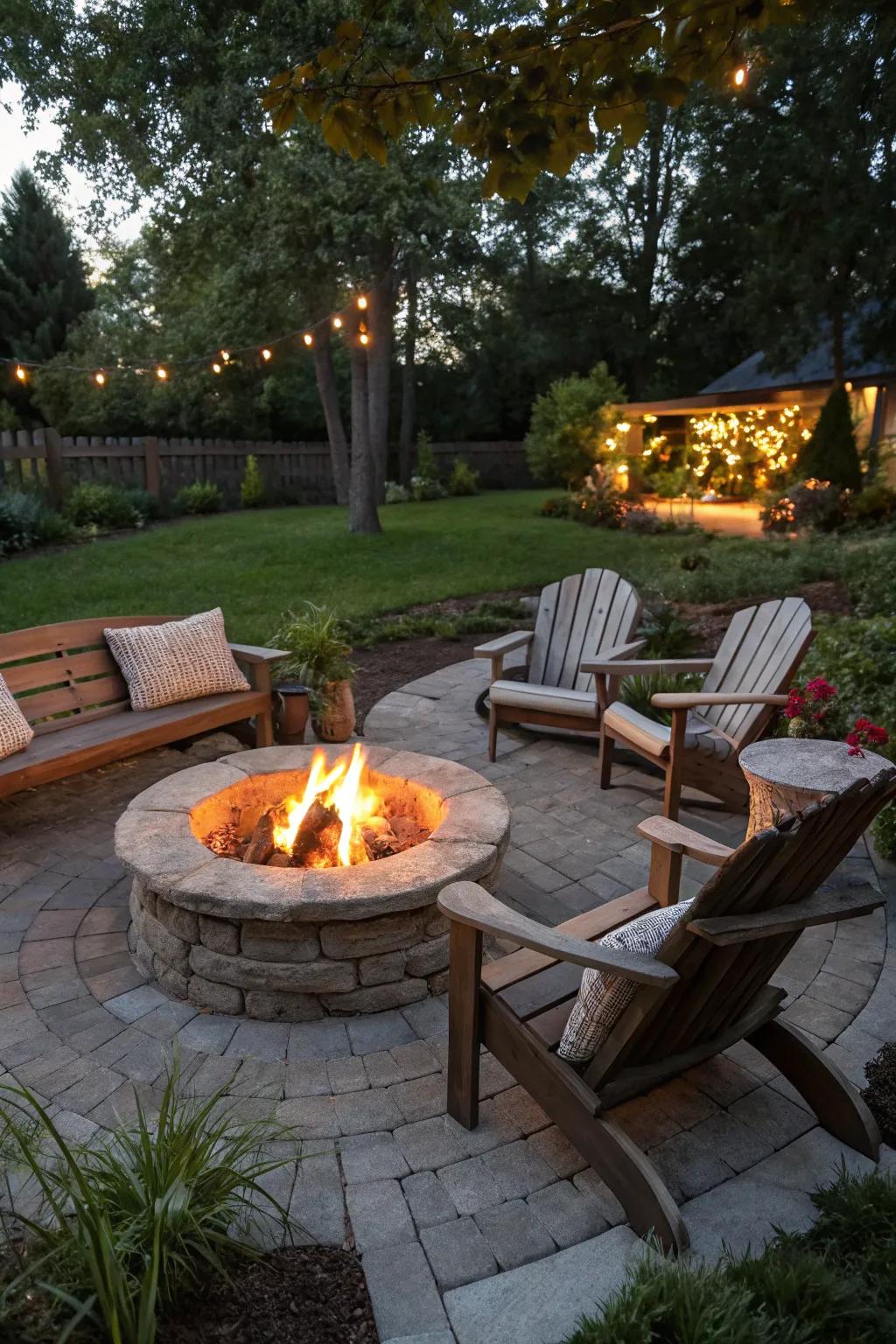 Create memories around a warm fire pit.