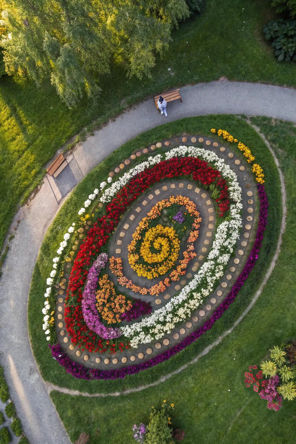 A creative spiral pattern adds intrigue and elegance.