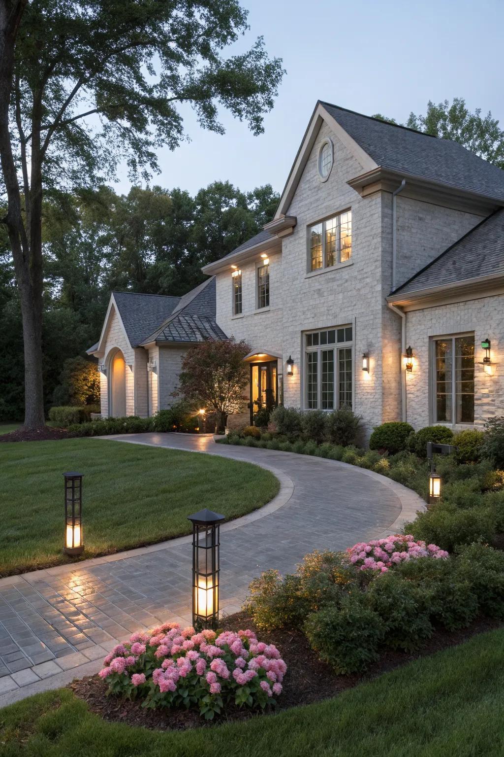 Gray painted brick exudes modern sophistication.